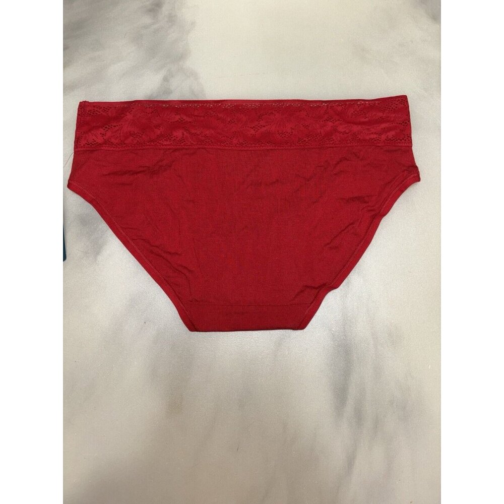 TOMMY JOHN Cool Cotton Haute Red Lace Waistband Cheeky Panty Womens Sz XS - Picture 9 of 10